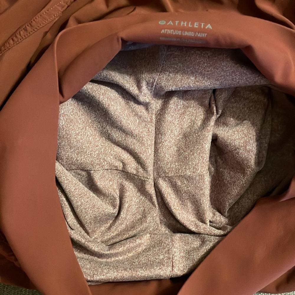 Athleta Rust Red Ruched Track Joggers - Picture 9 of 15